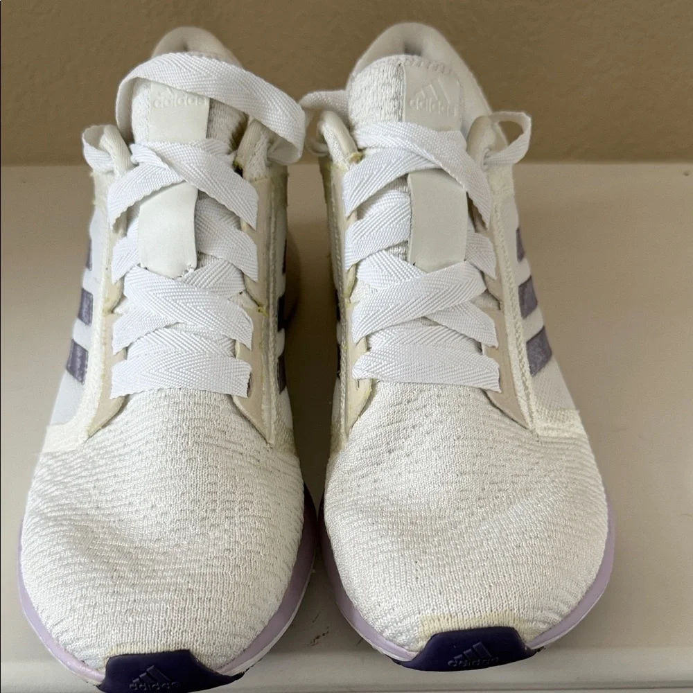 Adidas White and Purple Running Shoes